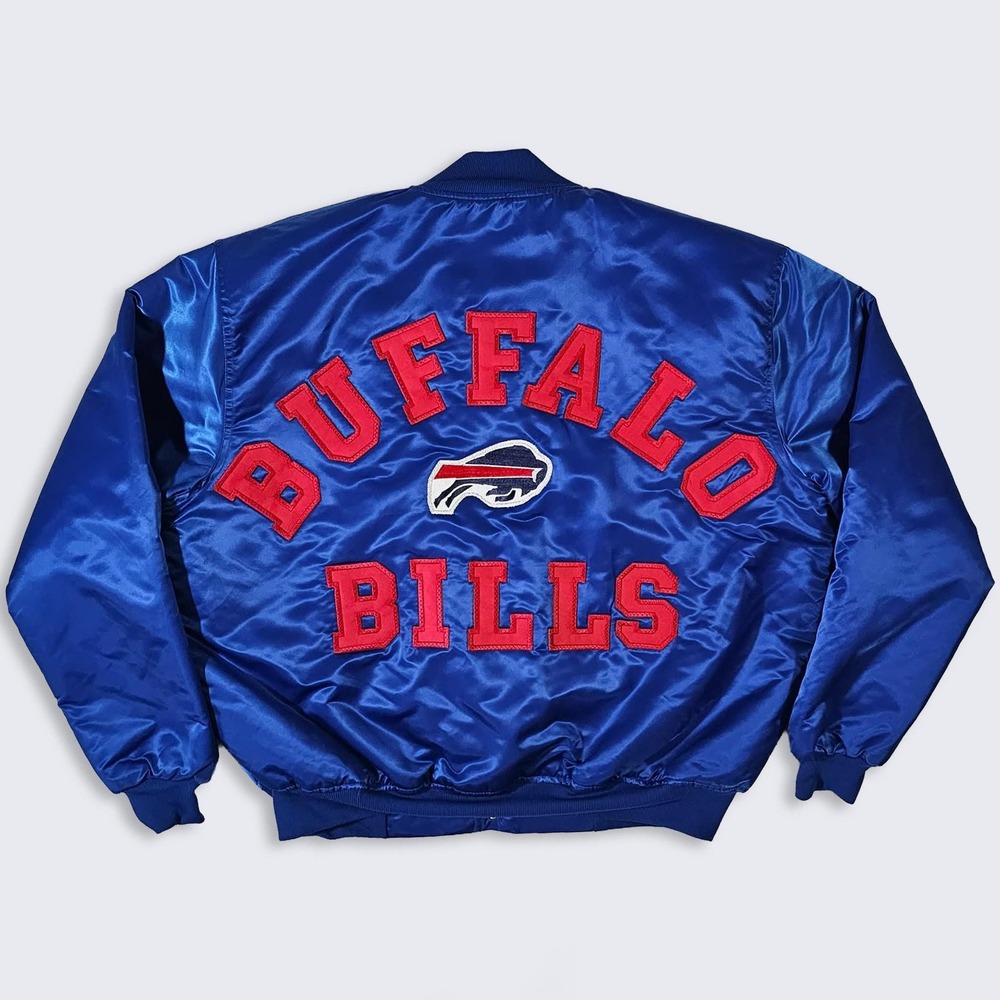 Buffalo Bills Vintage 80s Starter Style Satin Bomber Jacket